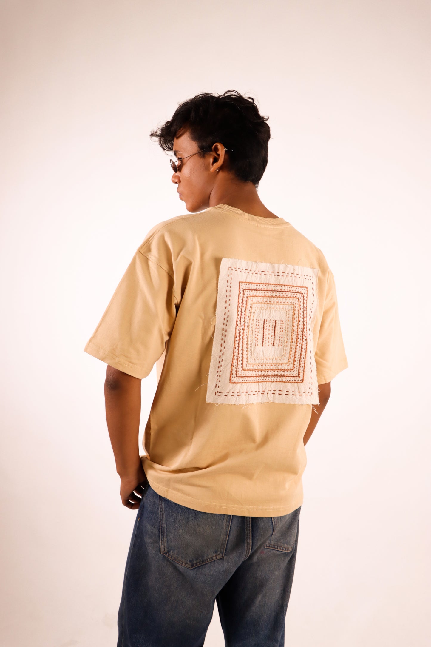 Patch-work Hand-Embroidered Oversized T-shirt