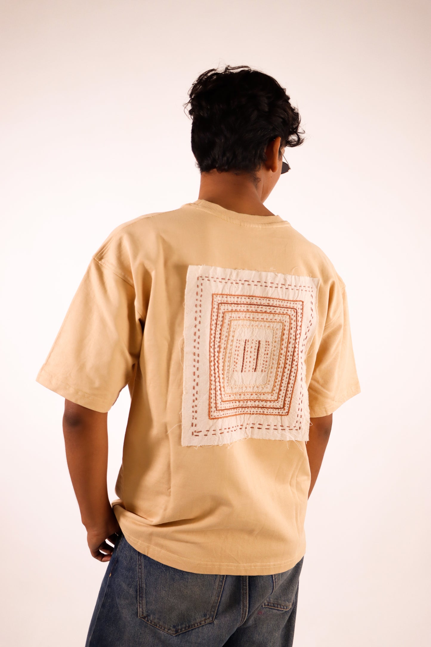 Patch-work Hand-Embroidered Oversized T-shirt